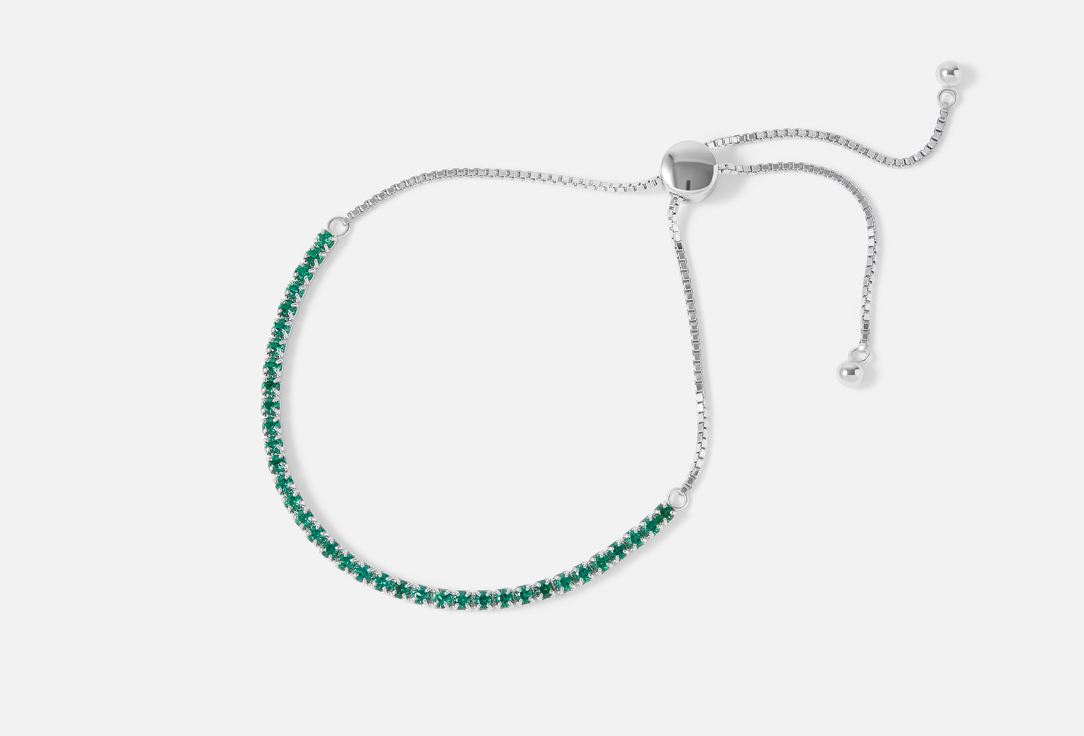 Mendel Браслет с затяжкой серебряный Green puff 